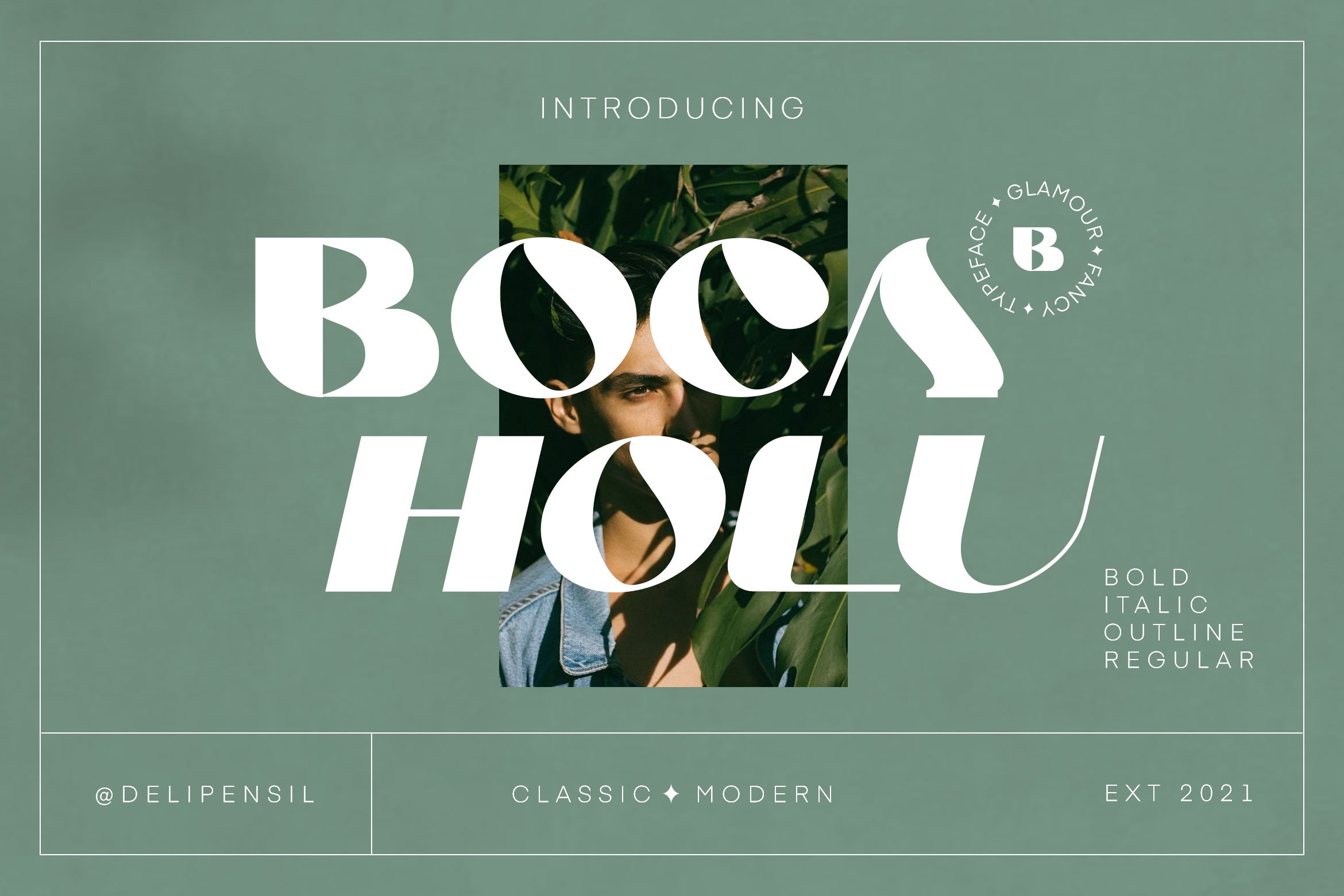 优雅时尚逆反差酸性粗体海报标题Logo英文字体素材 Boca Holu - Elegant Serif Typeface_img_2