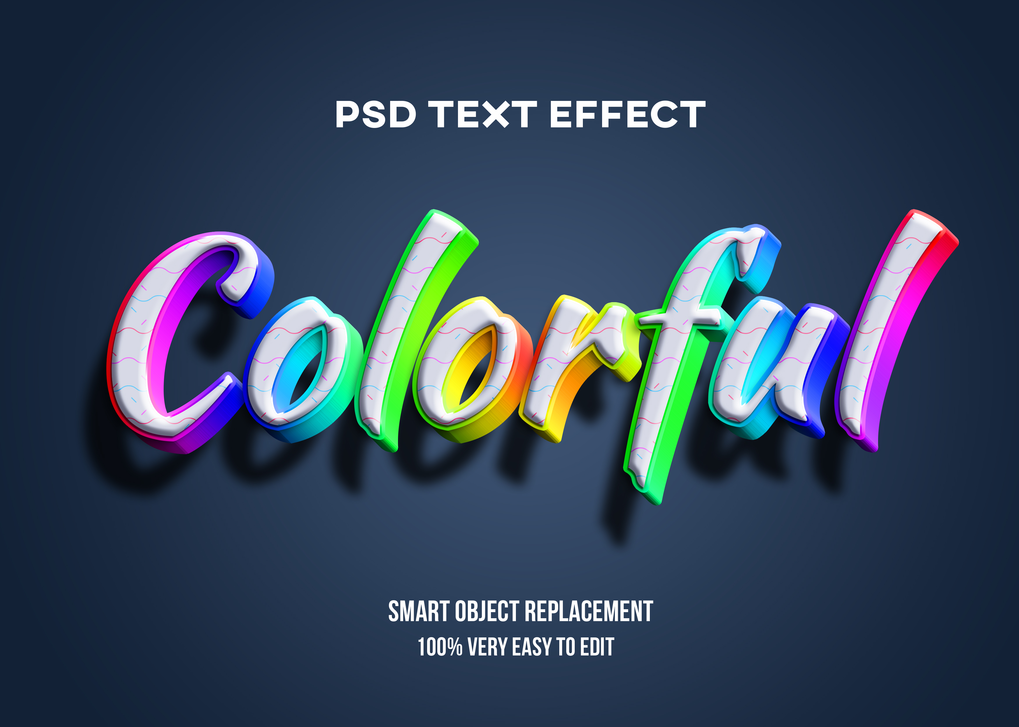 60款炫彩3D立体Logo海报标题特效字体设计Ps样机素材 3D Text Effect Bundle_img_2