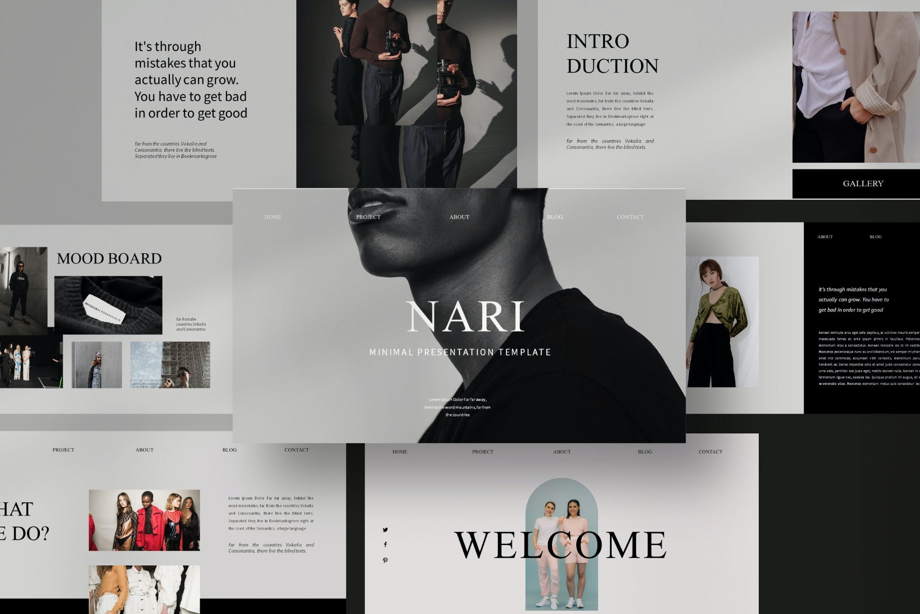 现代简约品牌服装提案简报设计模版 NARI Minimal Bundle Presentation Template_img_2