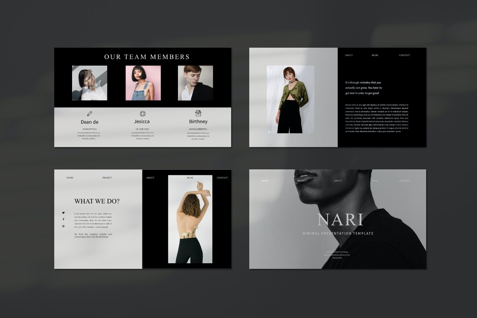 现代简约品牌服装提案简报设计模版 NARI Minimal Bundle Presentation Template_img_2