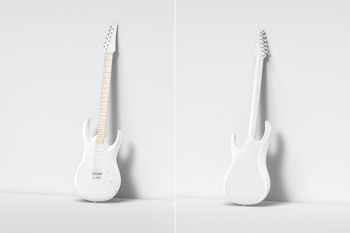 逼真电吉他外观设计展示样机模板合集 Electric Guitar Mockups Set_img_2