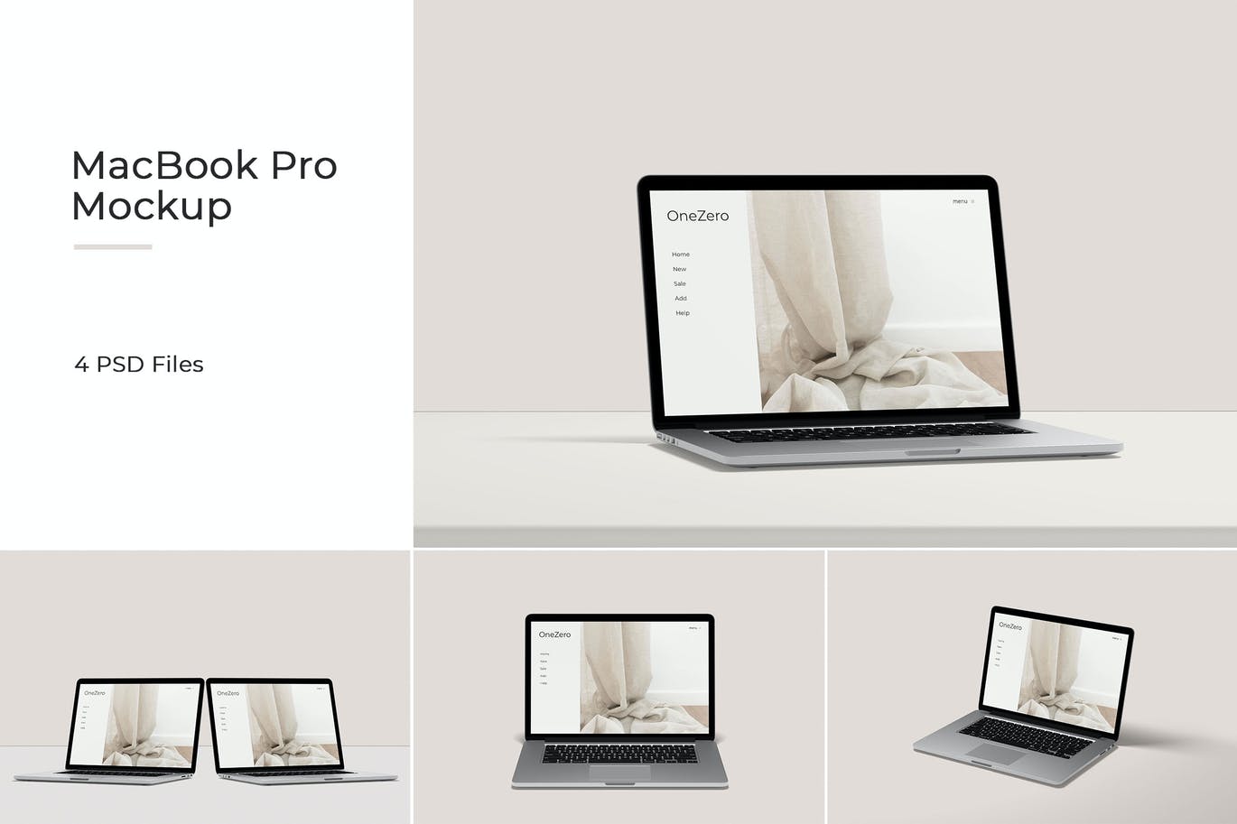 简约网站界面设计Macbook Pro笔记本电脑屏幕演示样机 Macbook Pro Mockup Vol 02_img_2