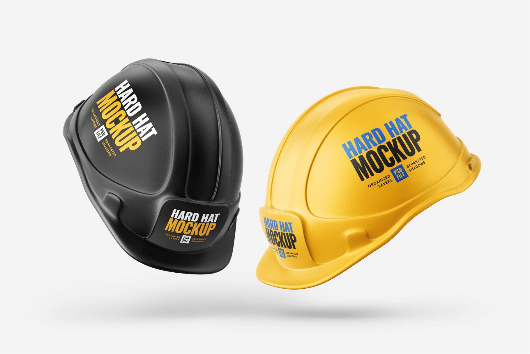 8款逼真工程安全帽头盔设计样机PSD模板素材 Construction Hard Hat Mockup Set_img_2