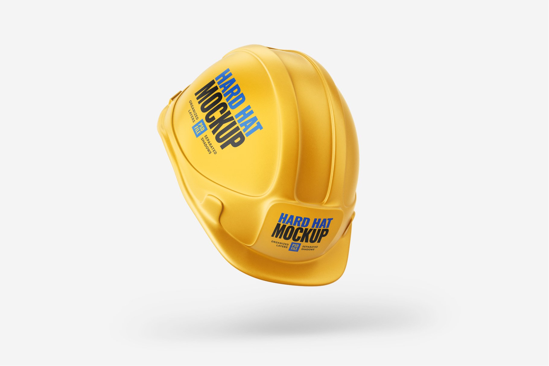 8款逼真工程安全帽头盔设计样机PSD模板素材 Construction Hard Hat Mockup Set_img_2