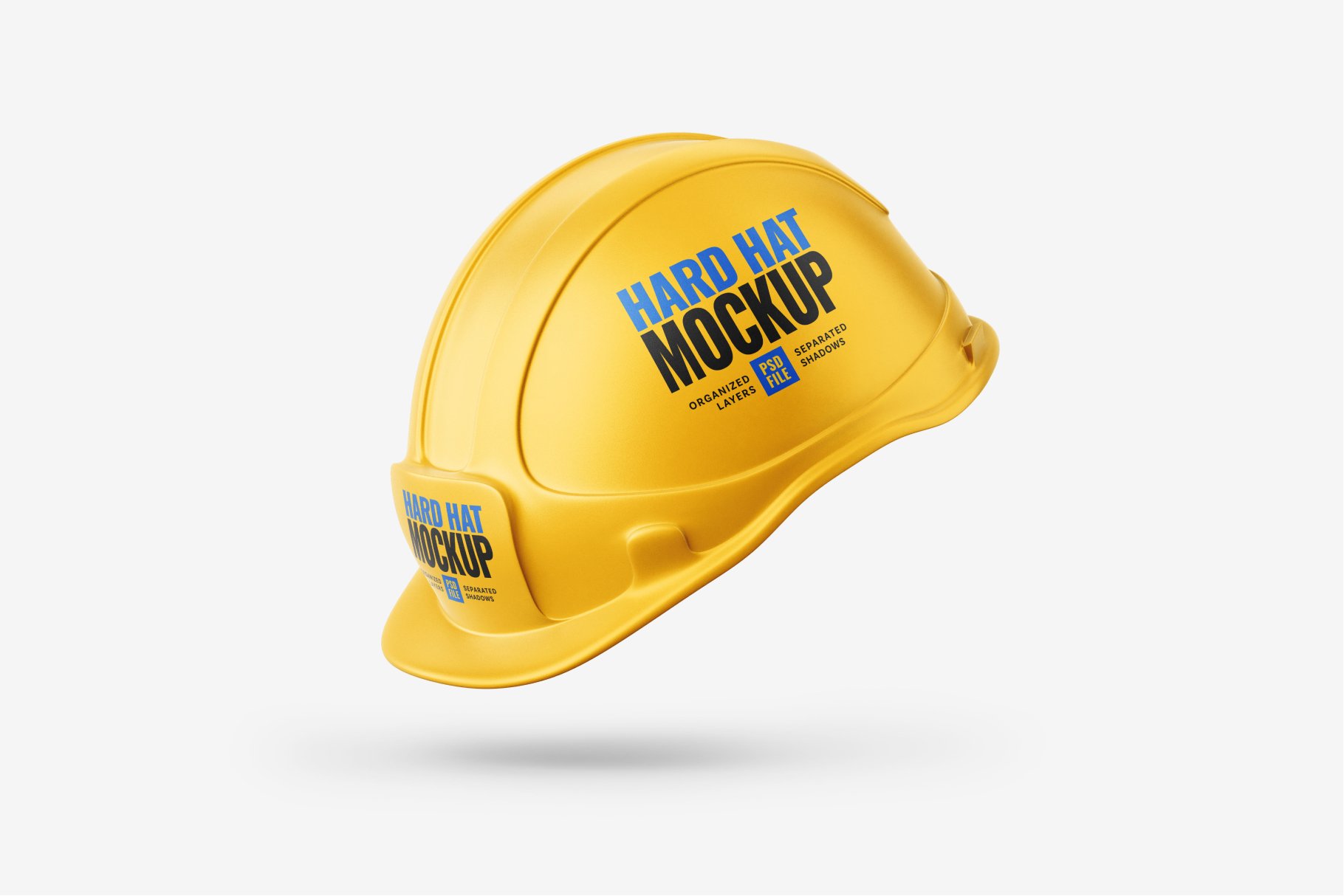 8款逼真工程安全帽头盔设计样机PSD模板素材 Construction Hard Hat Mockup Set_img_2