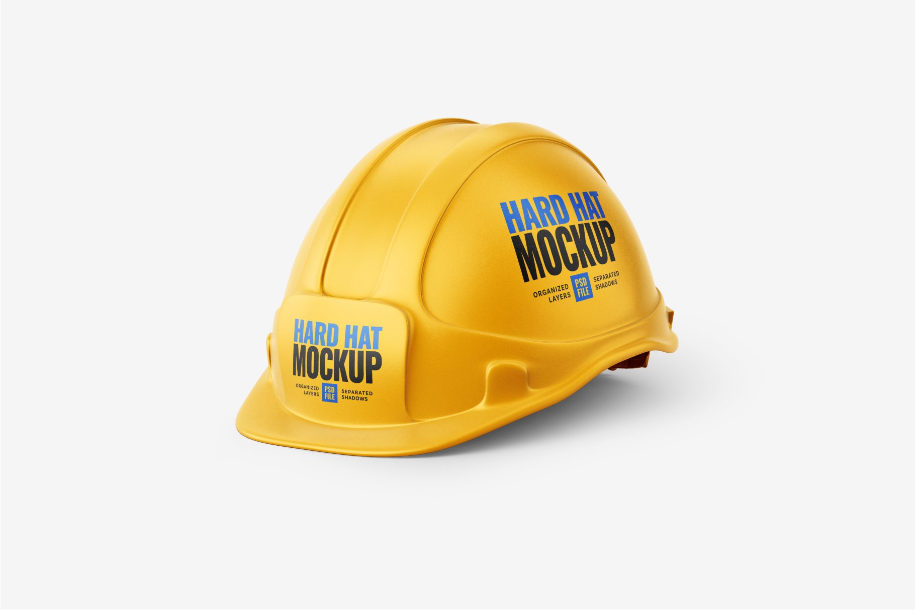 8款逼真工程安全帽头盔设计样机PSD模板素材 Construction Hard Hat Mockup Set_img_2