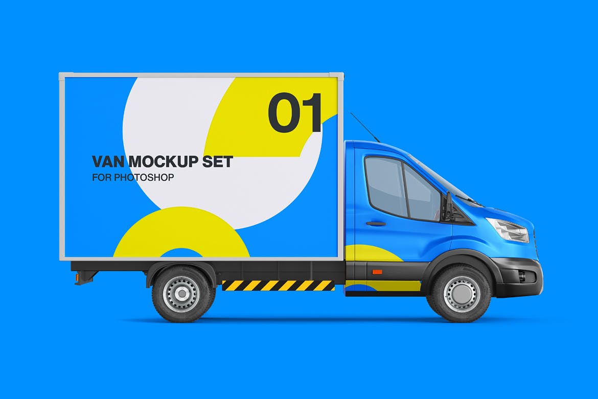 封闭式小货车车厢广告设计贴图样机 Cube Van Mockup 02_img_2