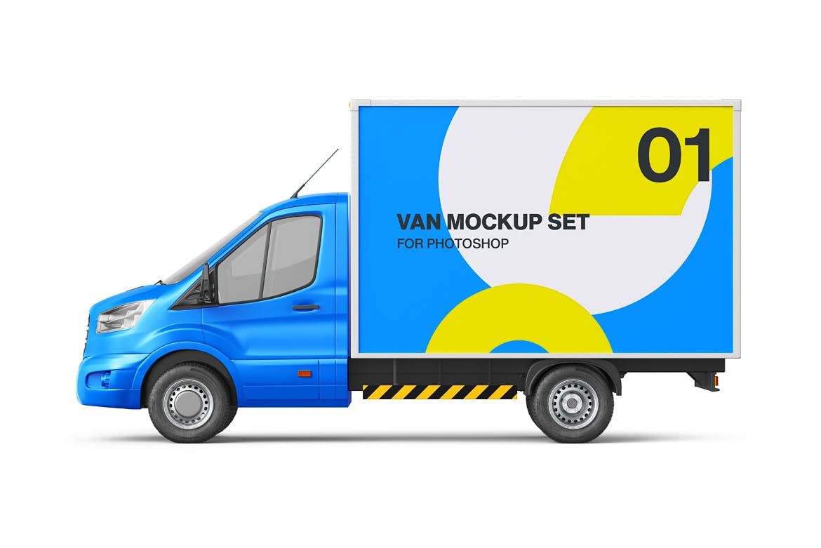 封闭式小货车车厢广告设计贴图样机 Cube Van Mockup 02_img_2