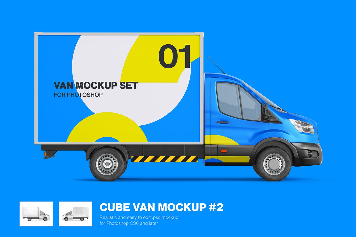 封闭式小货车车厢广告设计贴图样机 Cube Van Mockup 02_img_2