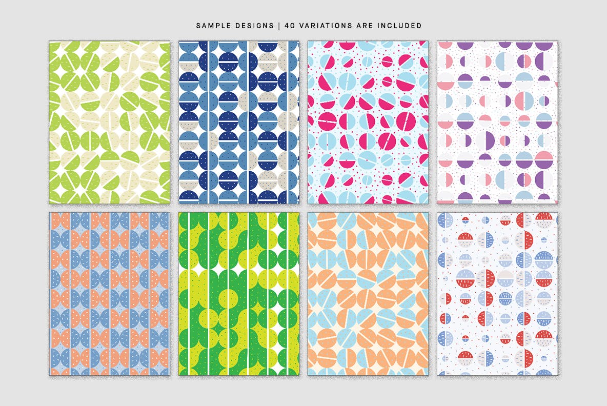13款现代点状几何拼贴无缝图案背景矢量设计素材 Dot 13 Seamless Vector Patterns_img_2