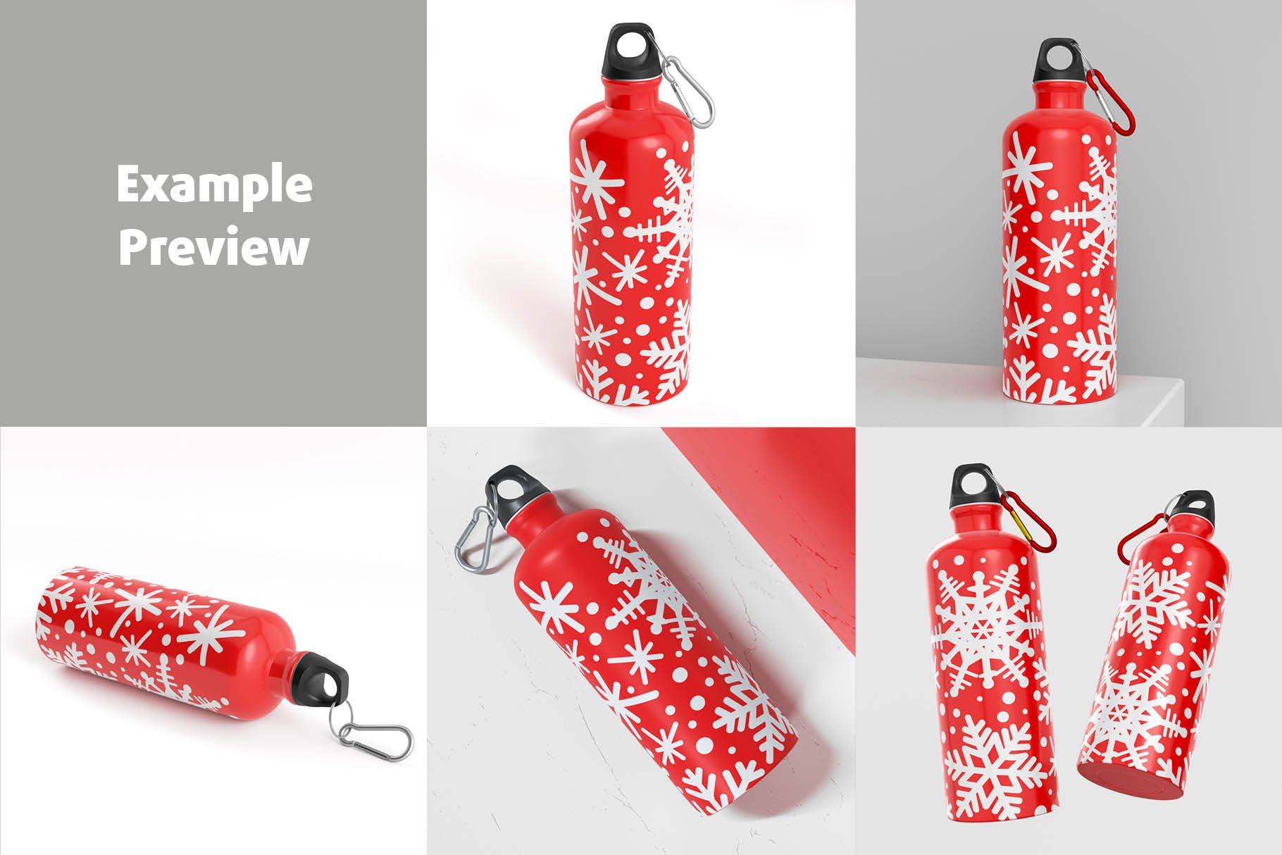 5款不锈钢保温水杯设计智能贴图样机模板 Aluminium Water Bottle Mock-Up_img_2