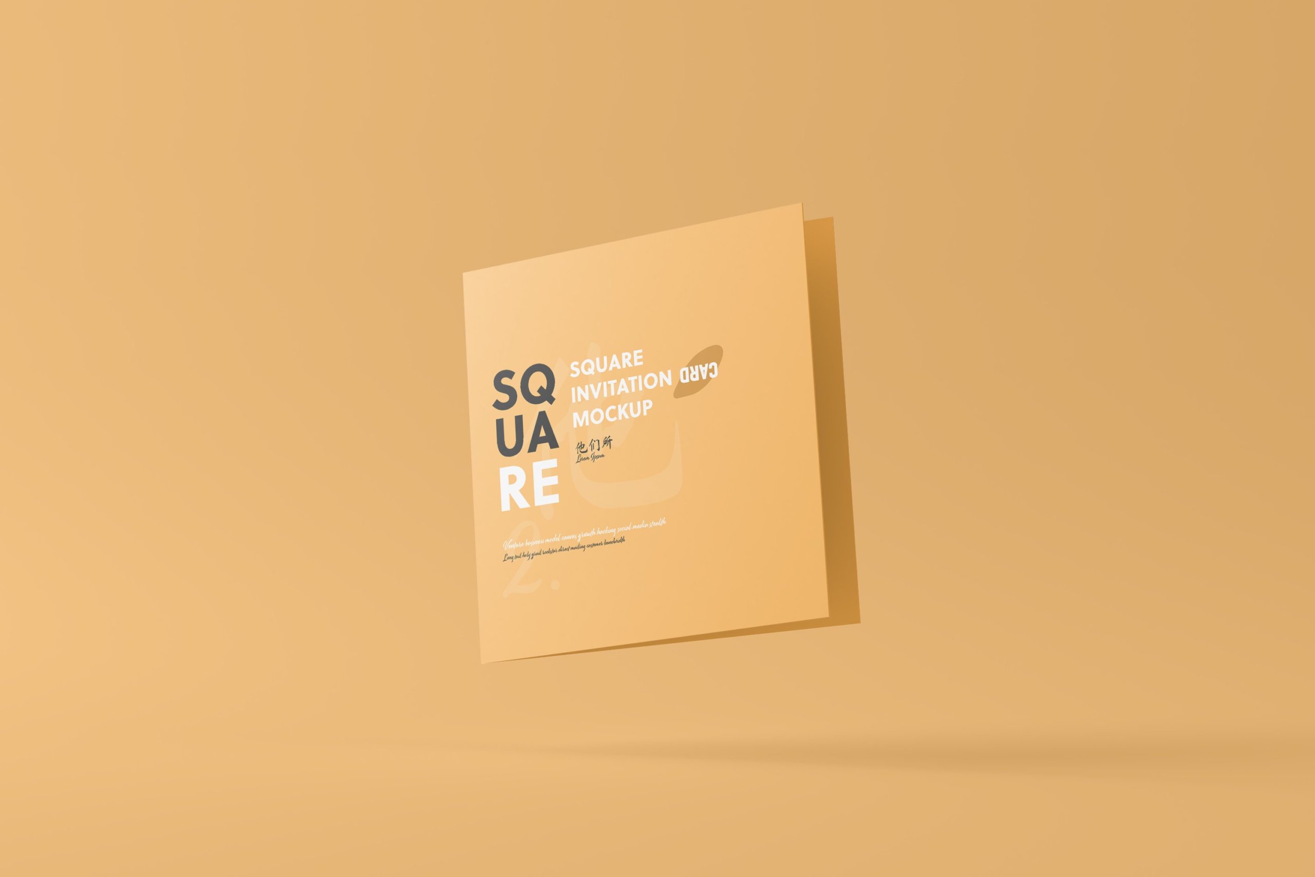 23个时尚方形邀请卡卡片信封设计PS智能贴图样机模板 Square Folded Invitation Card Mockup_img_2