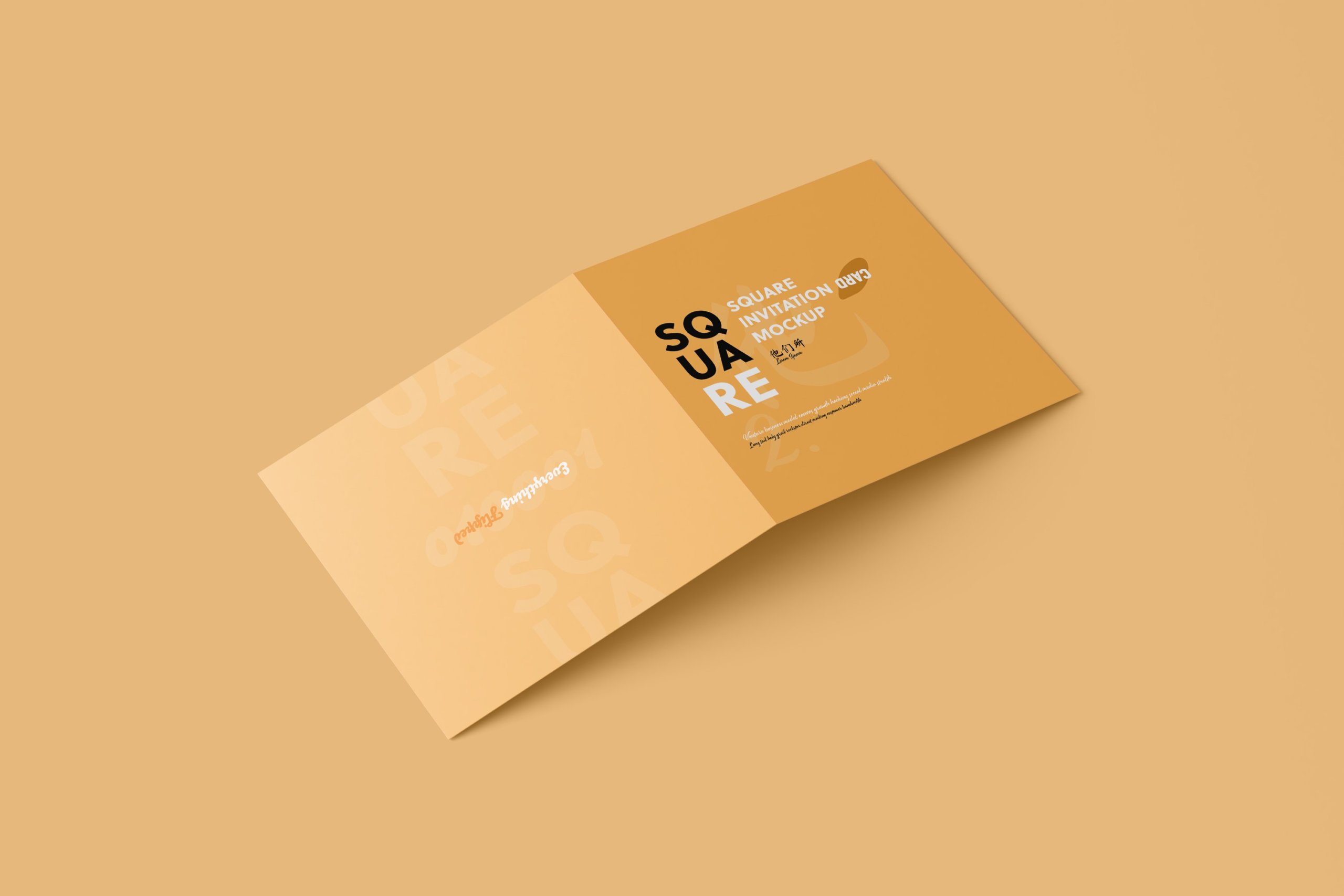 23个时尚方形邀请卡卡片信封设计PS智能贴图样机模板 Square Folded Invitation Card Mockup_img_2