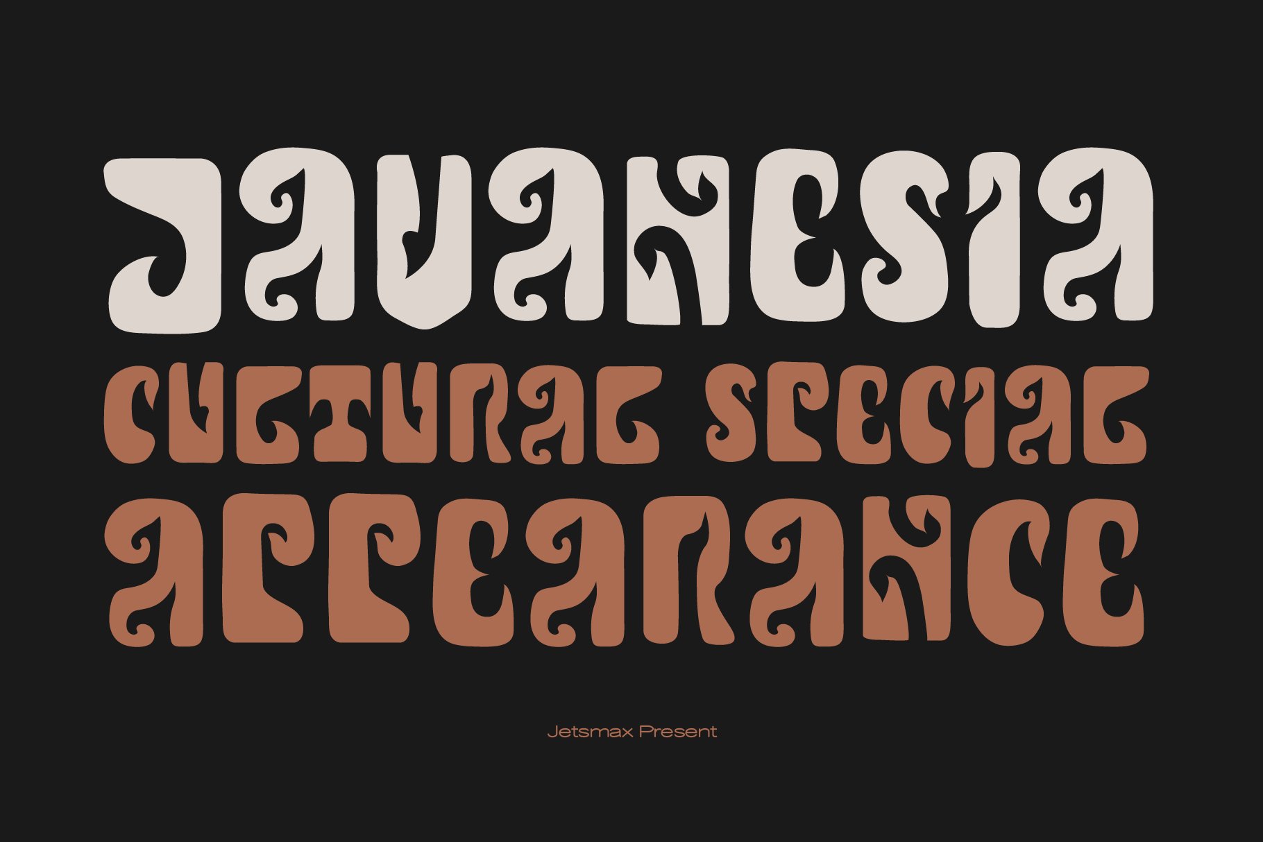 印度尼西亚风品牌徽标Logo海报标题设计手绘英文字体素材 Javanesia Font_img_2