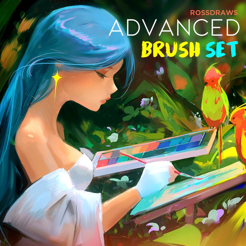 24个水彩粉彩艺术绘画效果PS+Procreate笔刷套装 Artstation - Rossdraws Advanced Brush Set_img_2