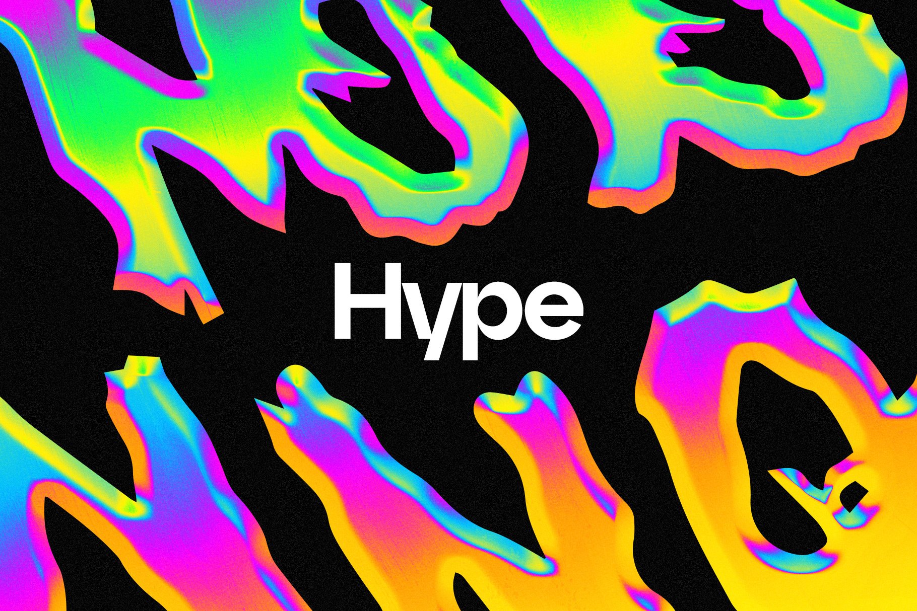 潮流霓虹灯镀铬3D立体标题Logo设计样式色板预设PS素材 Hype - Neon Chrome Effect_img_2