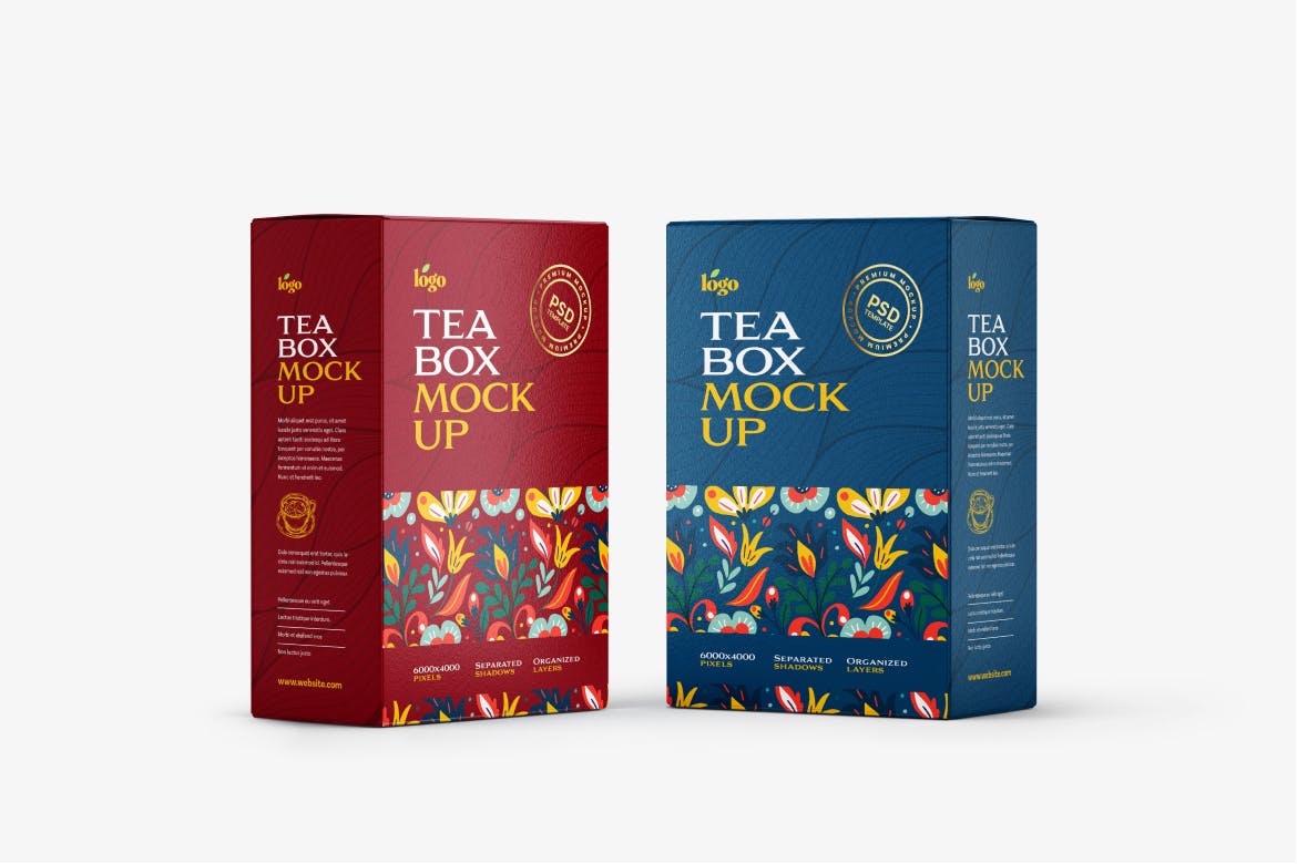 极简茶叶包装纸盒设计样机合集 Tea Box Packaging Mockup Set_img_2