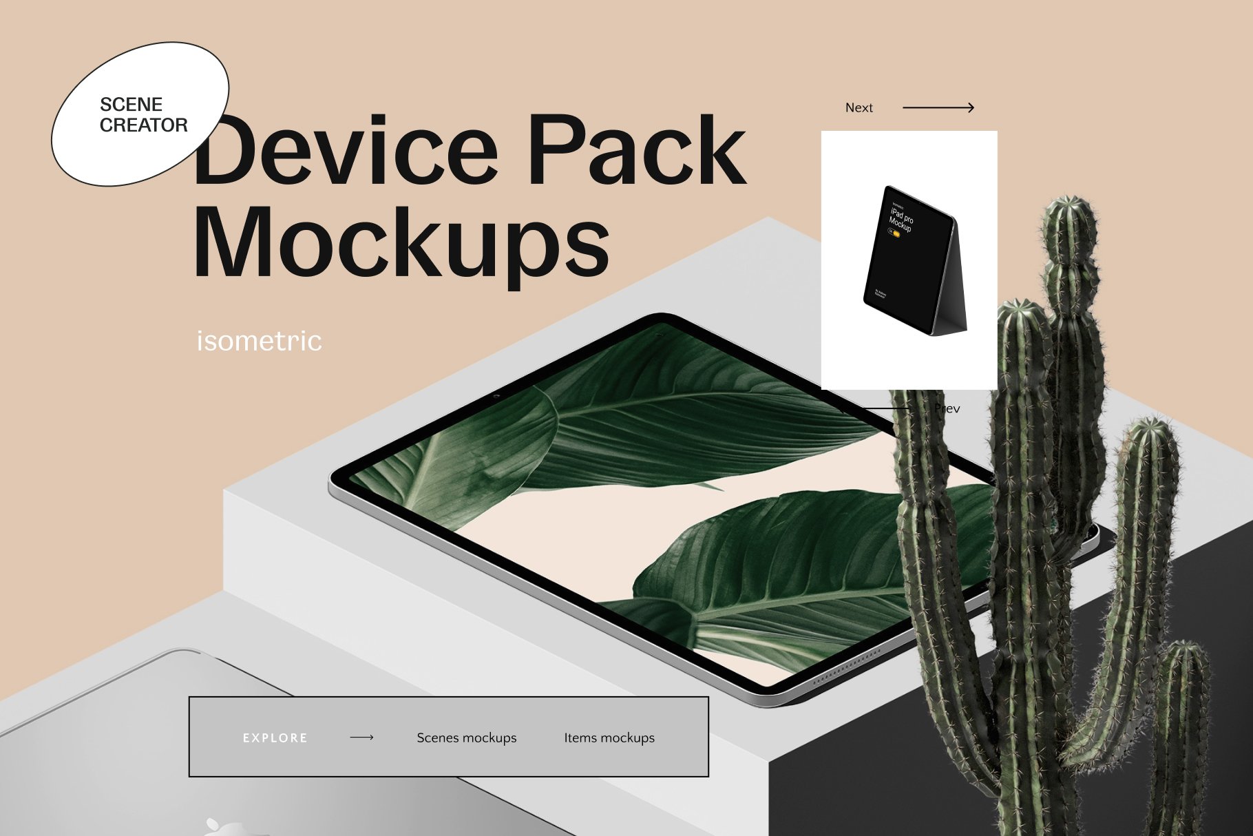 16款时尚等距APP界面设计苹果设备屏幕演示场景样机模板套装 Device Pack Mockups - Isometric_img_2