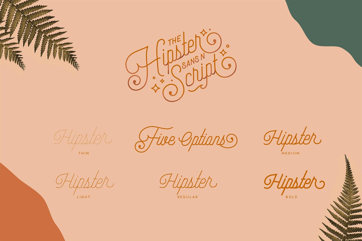 复古优雅品牌Logo海报杂志标题设计手写英文字体素材 Hipster Style Script and Sans Typeface_img_2