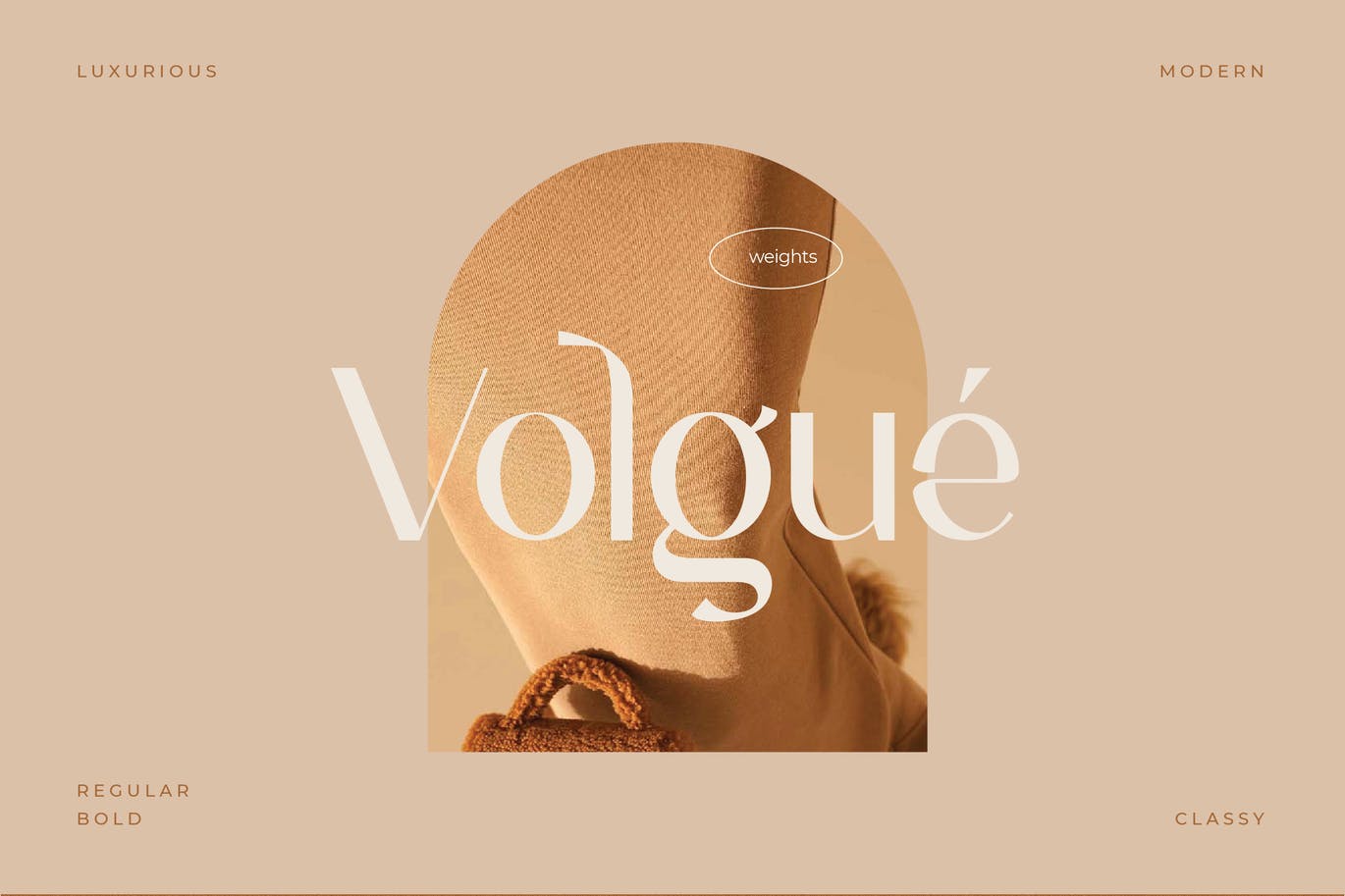 现代经典奢华徽标Logo杂志海报标题设计衬线英文字体素材 Volgue - Chic Modern Typeface_img_2