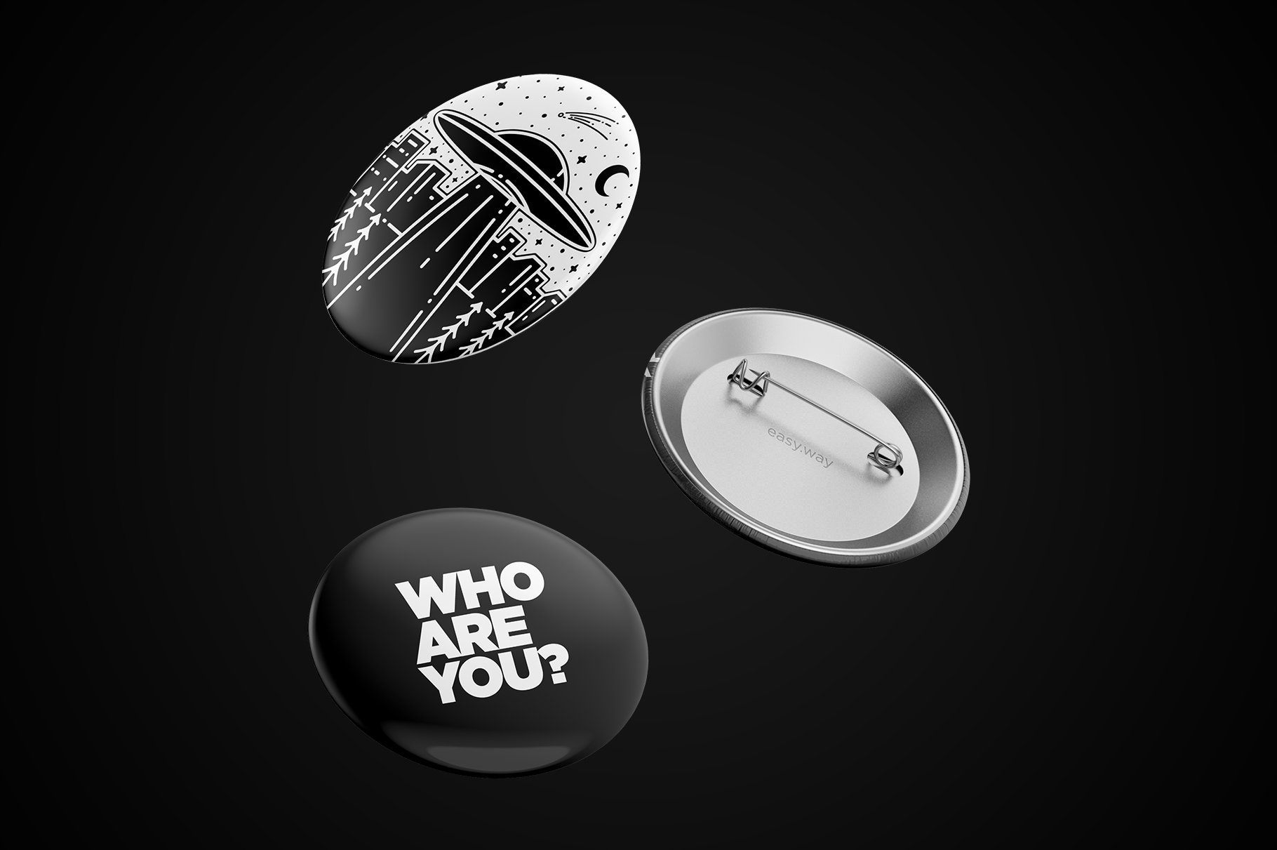 6个别针纽扣胸牌设计贴图PSD样机合集 Button Pins PSD Mockups Set_img_2