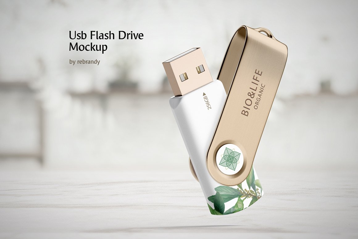 7款USB闪存盘优盘驱动器设计样机素材 Usb Flash Drive Mockup_img_2