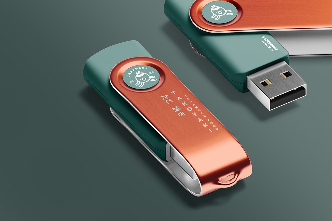 7款USB闪存盘优盘驱动器设计样机素材 Usb Flash Drive Mockup_img_2