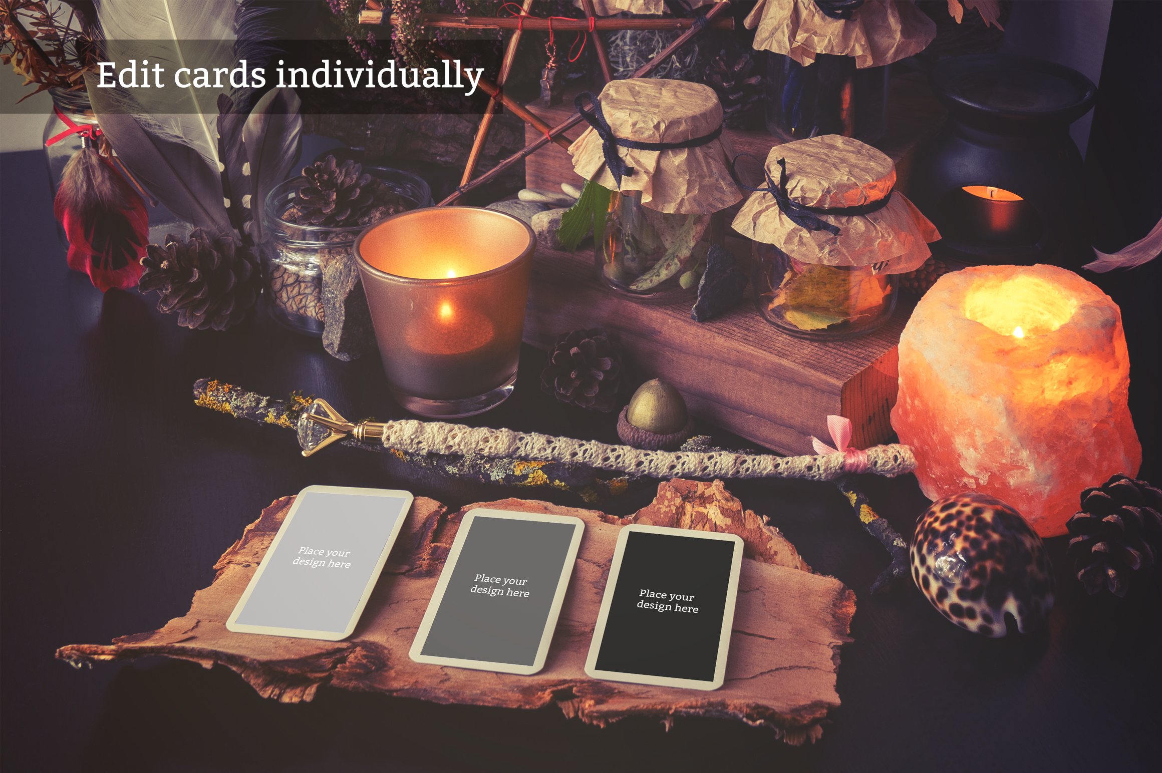 神秘塔罗牌纸牌扑克设计展示样机模板 Mystic Esoteric Tarot Mockups BUNDLE_img_2