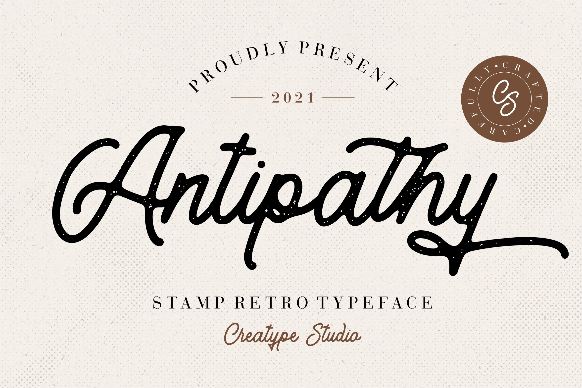 时尚复古标题徽标Logo设计手写英文字体素材 Antipathy Font_img_2