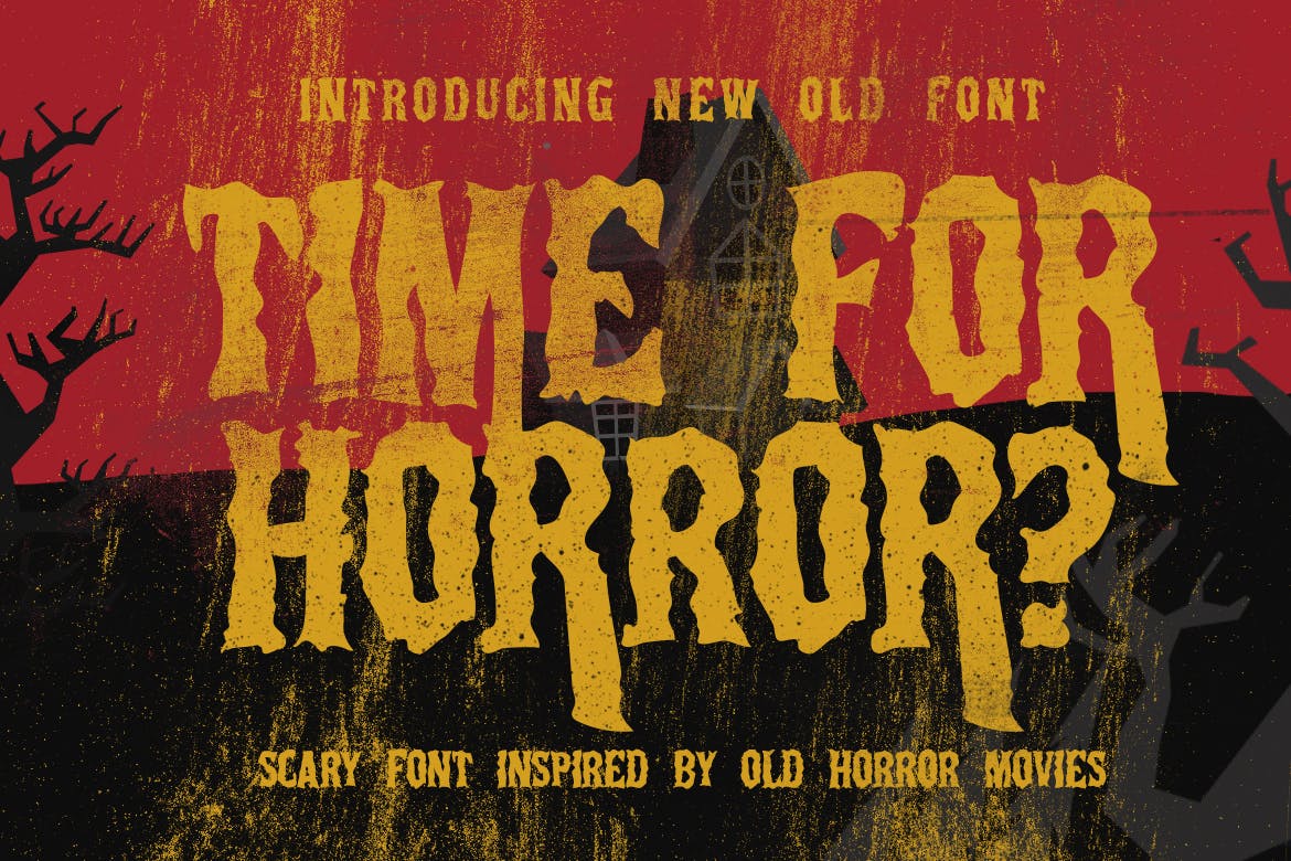 恐怖海报标题徽标Logo装饰英文字体下载 Deep Horror Font_img_2