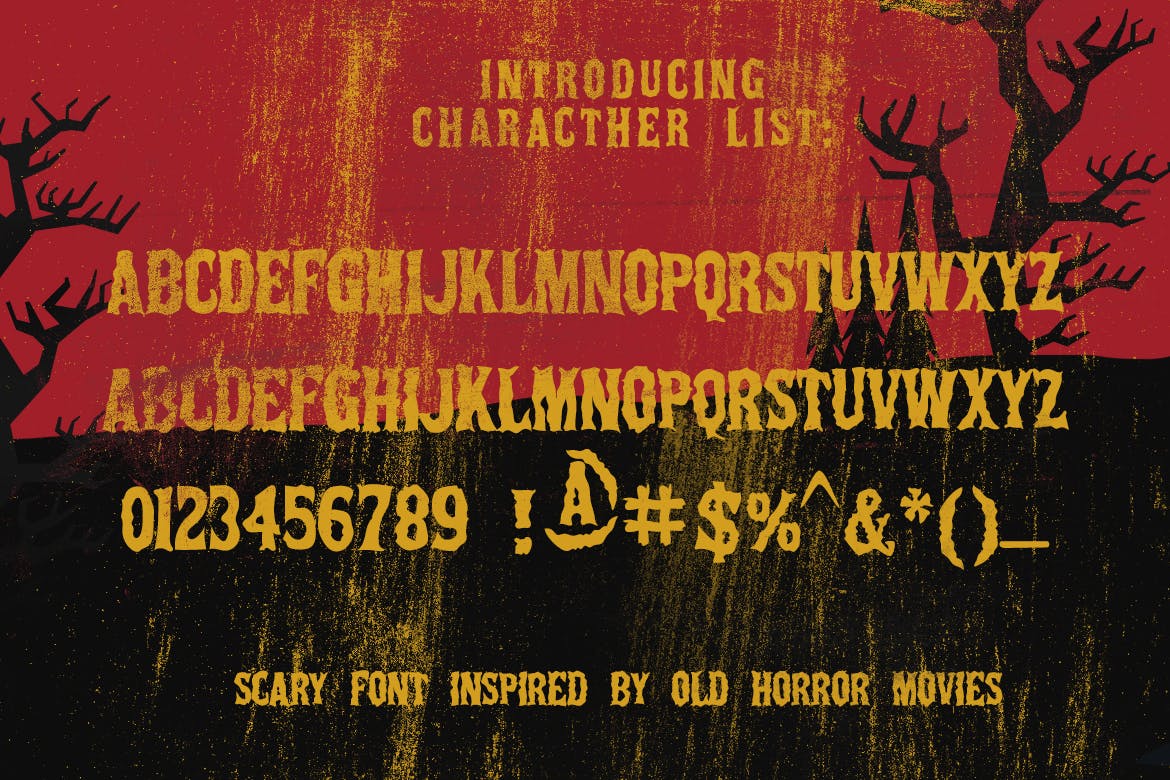 恐怖海报标题徽标Logo装饰英文字体下载 Deep Horror Font_img_2