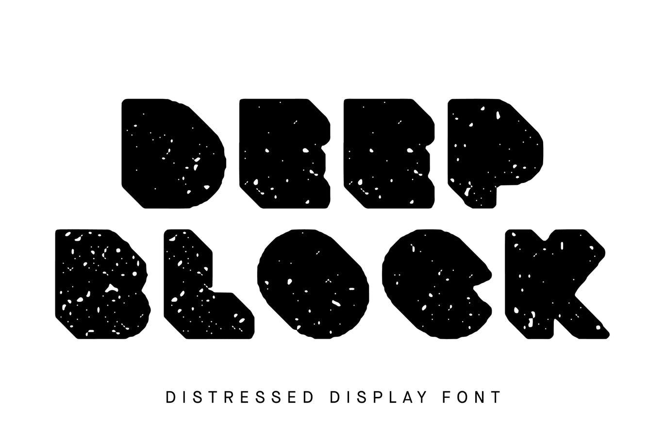 粗壮标题Logo设计无衬线英文字体下载 Deep Block - Distressed Display Font_img_2