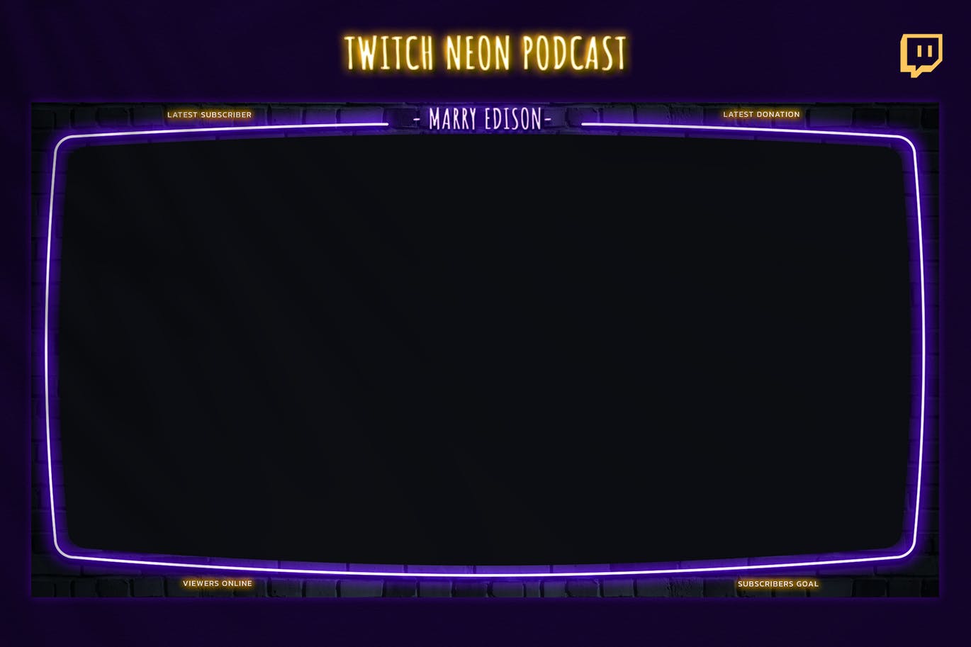 9套潮流霓虹灯游戏直播视频界面边框标题设计PSD模板合集 Twitch Neon Gaming Kit Bundle_img_2