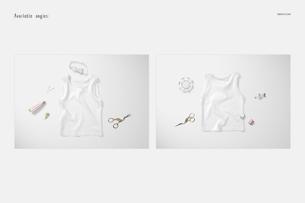 婴儿吊带背心印花图案设计PS样机合集 Baby Tank Top Mockup Set_img_2