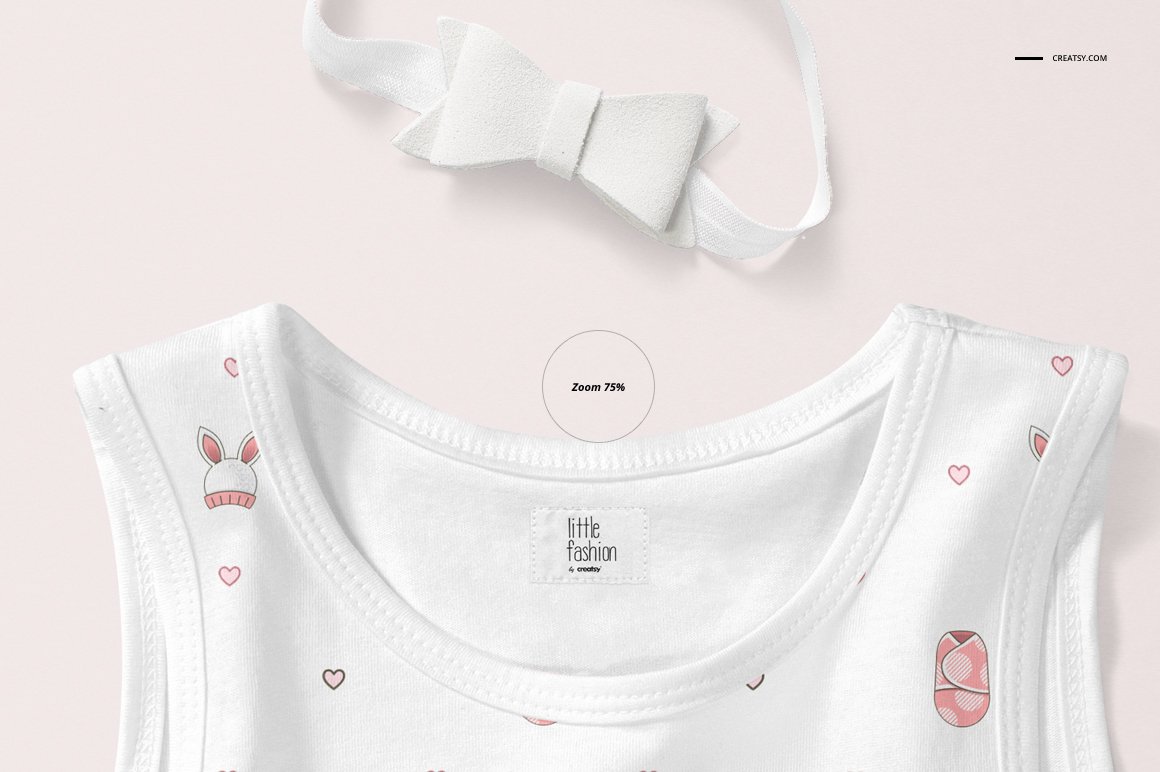 婴儿吊带背心印花图案设计PS样机合集 Baby Tank Top Mockup Set_img_2