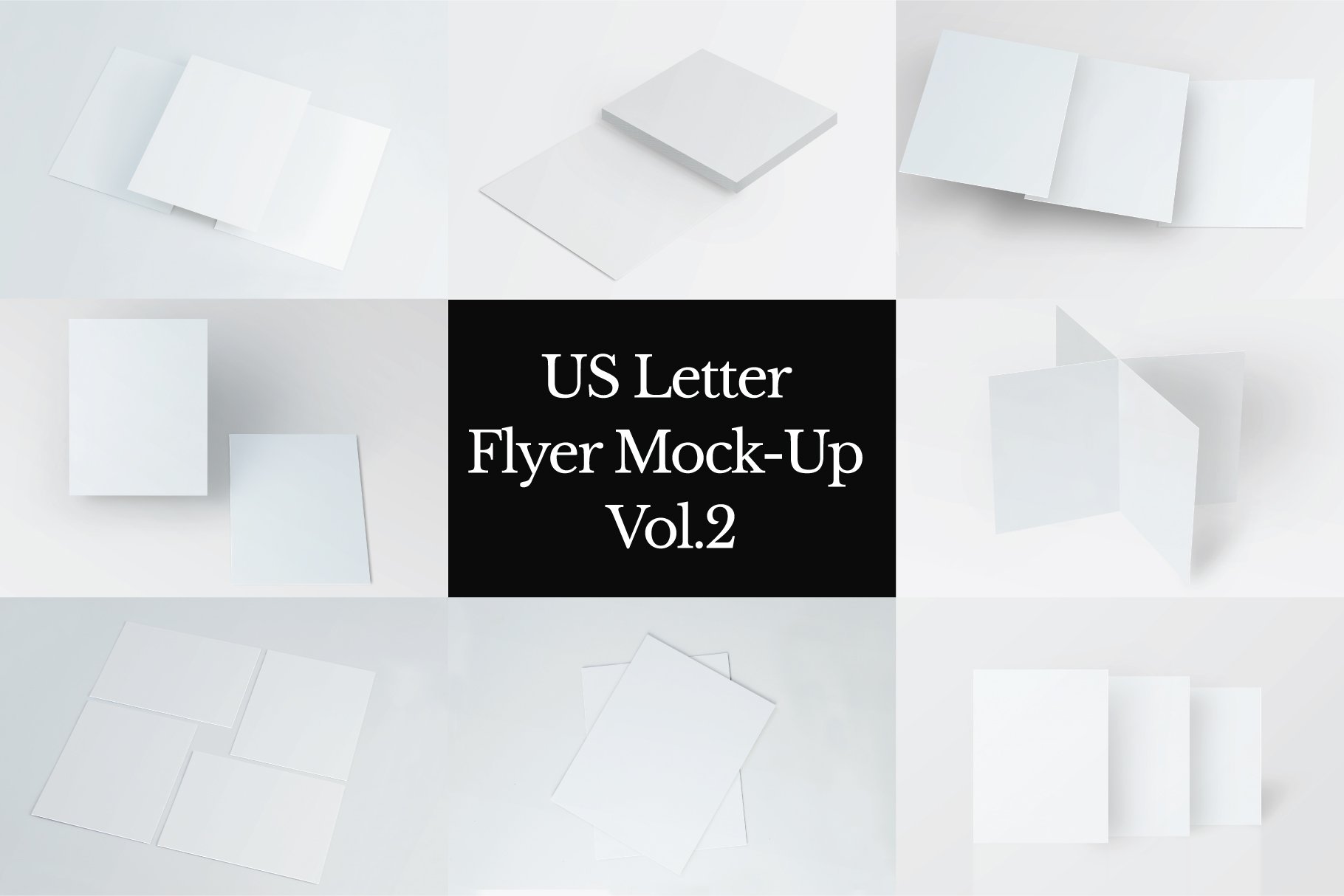 美式邀请函传单设计样机模板 US Letter Flyer Mock-Up_img_2