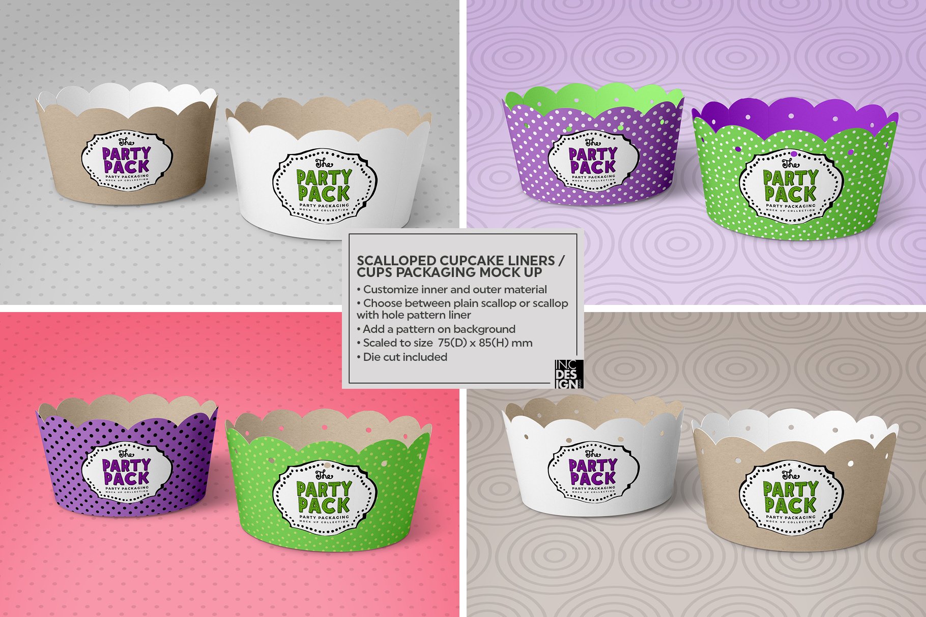 纸杯蛋糕杯包装设计PS贴图样机 Cupcake Cups Packaging Mockup_img_2