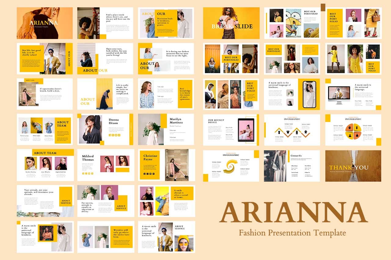 时尚街头服装品牌营销PPT幻灯片设计模板 Arianna - Fashion PowerPoint Template_img_2