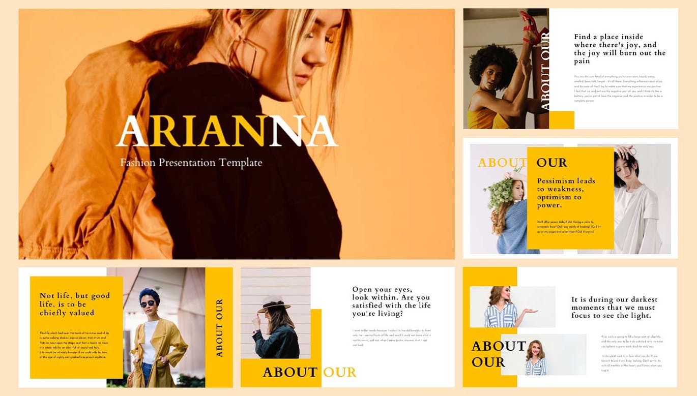 时尚街头服装品牌营销PPT幻灯片设计模板 Arianna - Fashion PowerPoint Template_img_2