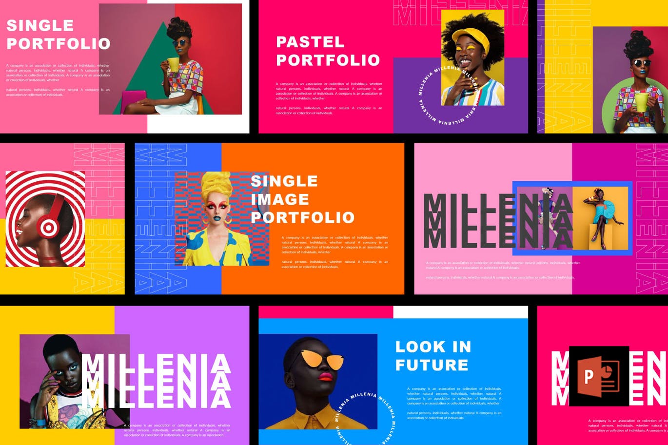 时尚炫彩品牌策划提案简报作品集设计PPT+Keynote模板 Millenia - Fashion PowerPoint Template_img_2