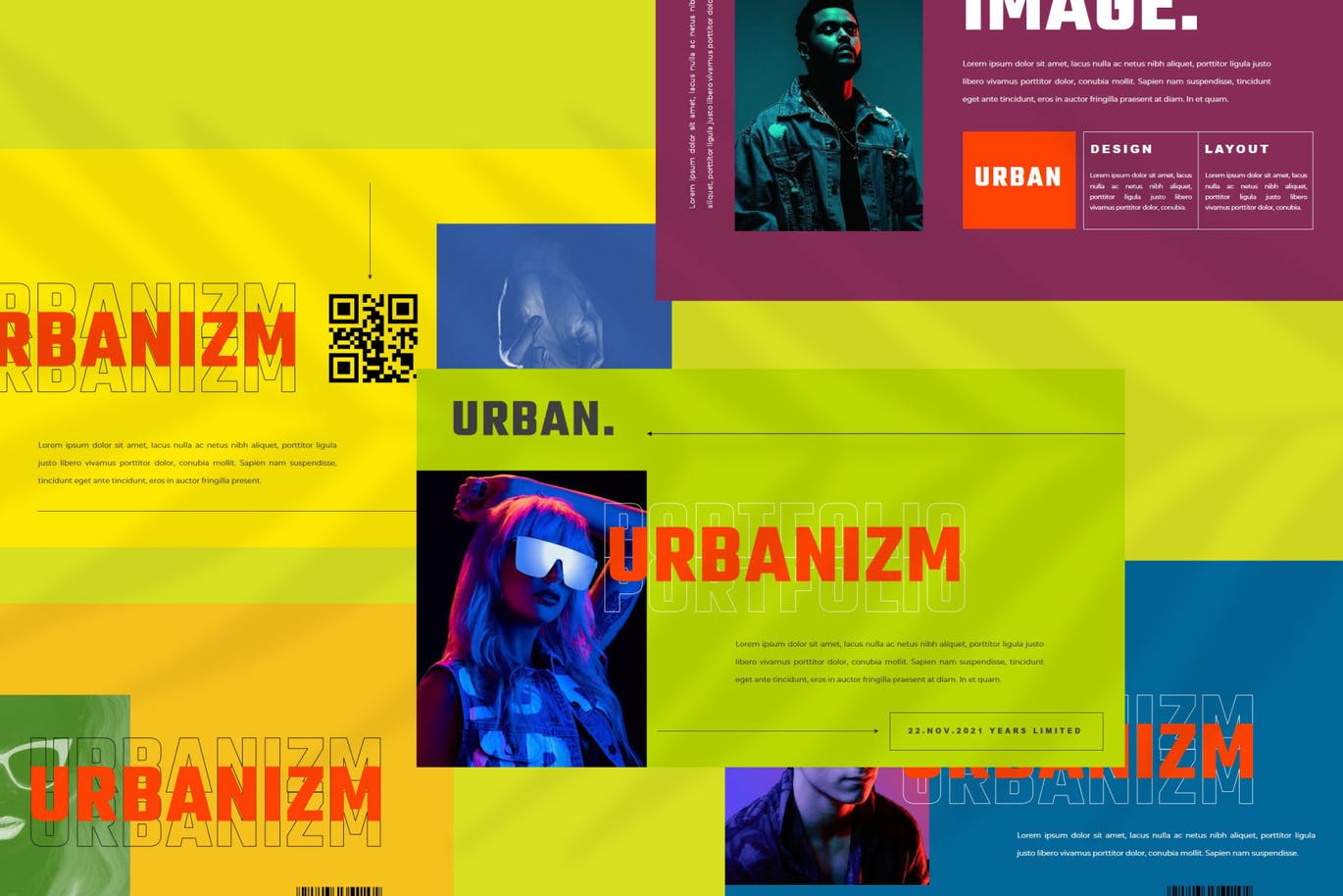 30页创意品牌营销提案简报作品集设计PPT+Keynote模板 URBANIZM - Urban Style PowerPoint Template_img_2