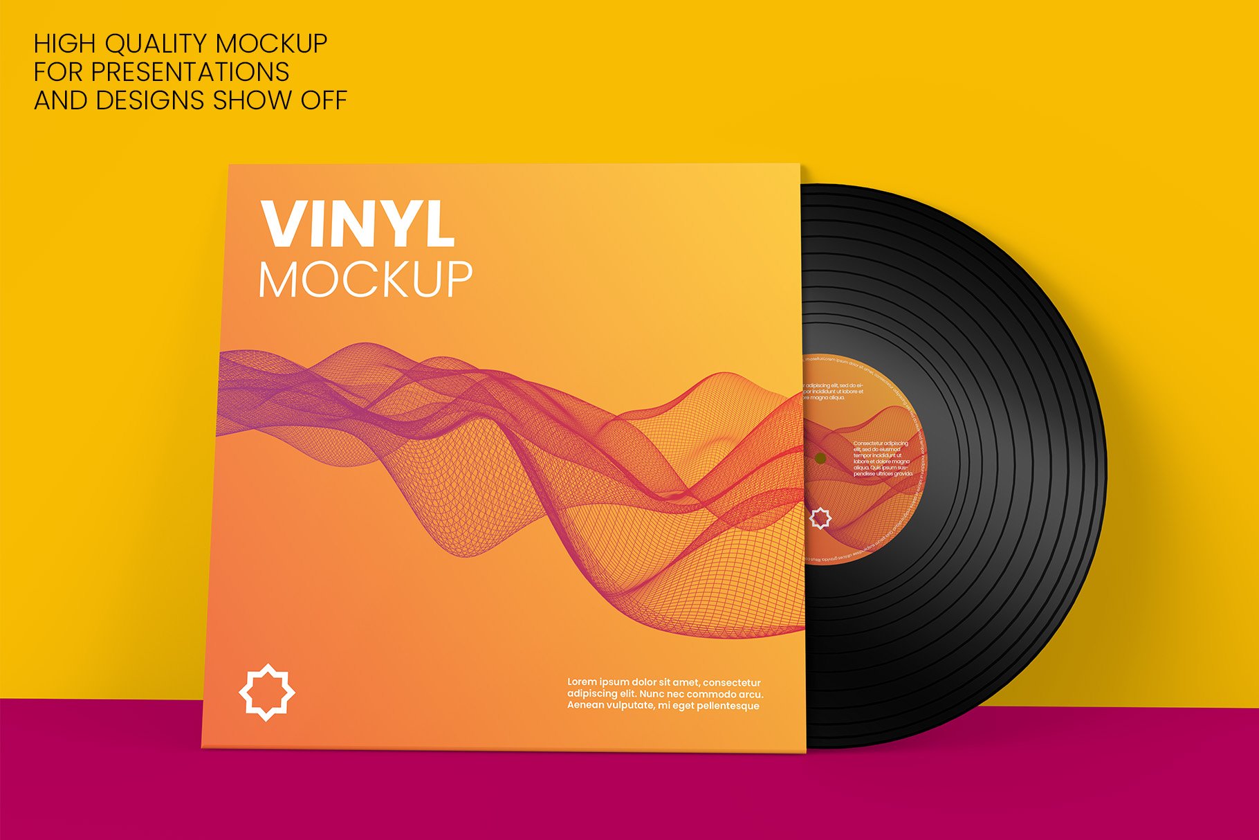 13个黑胶唱片封套封面设计样机PSD模板 Vinyl Record Mockup v.2_img_2