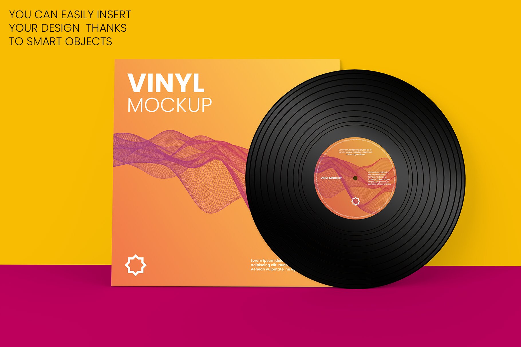 13个黑胶唱片封套封面设计样机PSD模板 Vinyl Record Mockup v.2_img_2