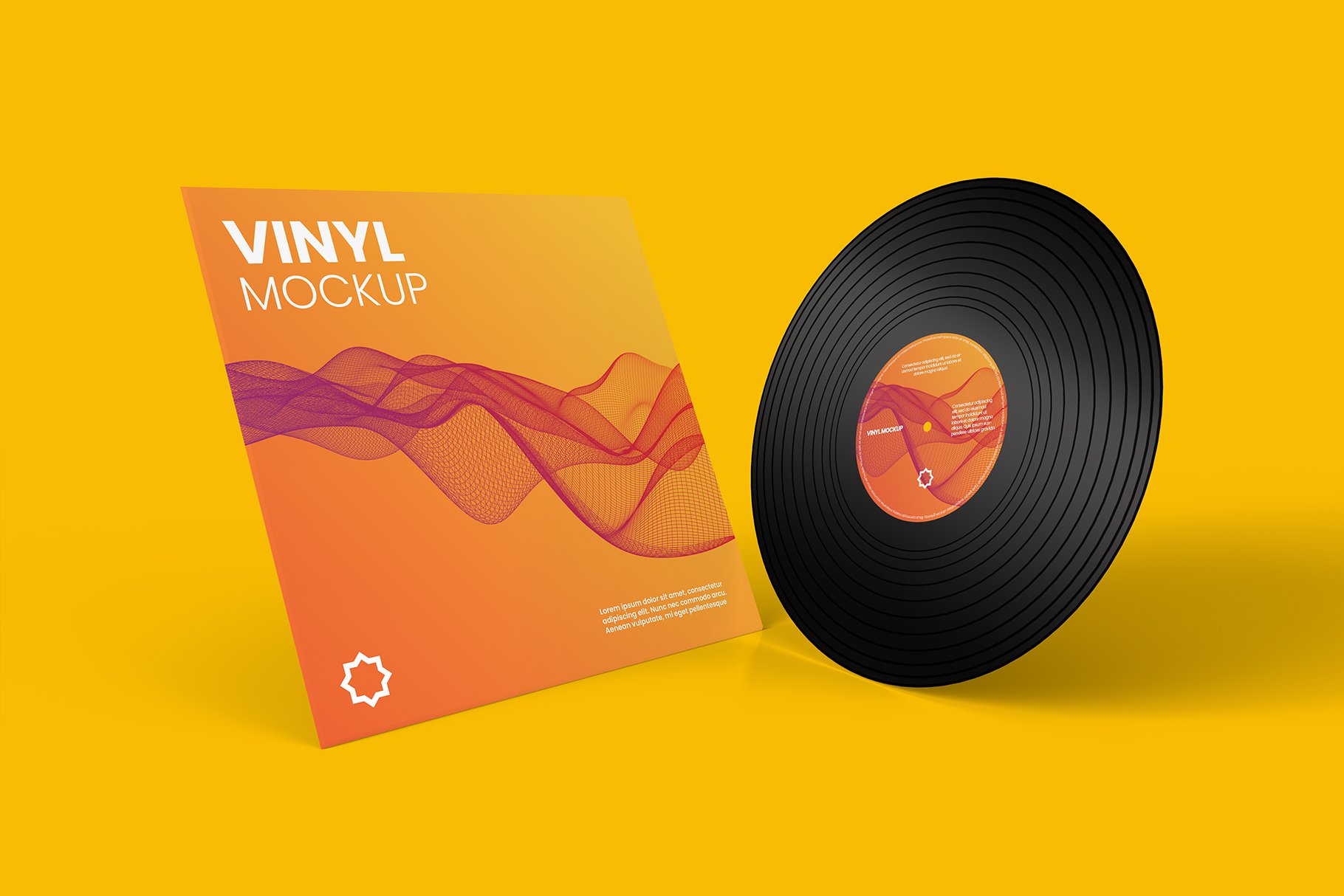 13个黑胶唱片封套封面设计样机PSD模板 Vinyl Record Mockup v.2_img_2