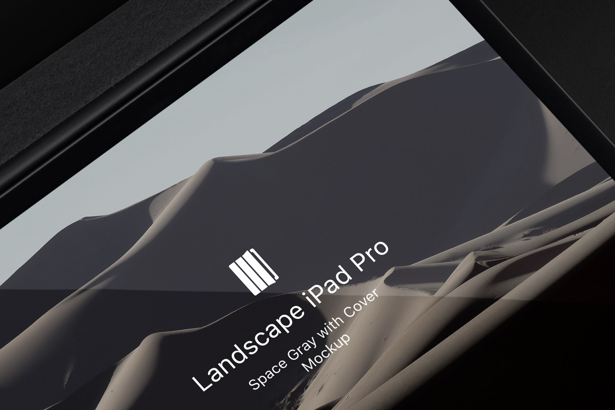 优雅APP界面设计iPad Pro平板电脑屏幕演示样机模板 Landscape Cover Psd iPad Pro Mockup_img_2