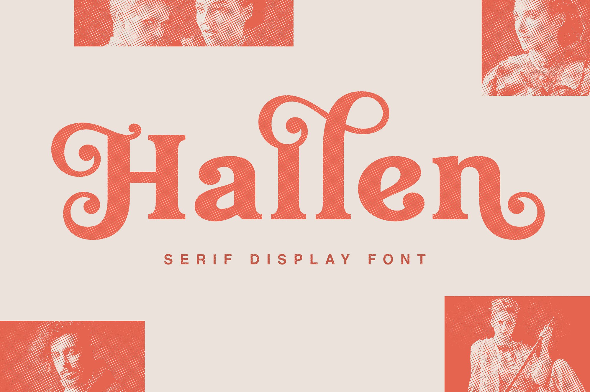 现代经典杂志海报标题Logo设计衬线英文字体下载 Hallen Font_img_2