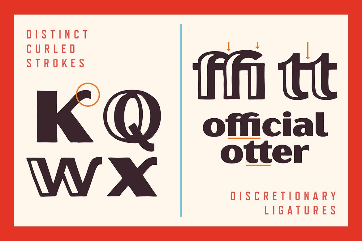 复古手绘标题徽标Logo设计无衬线英文字体素材 Oilvare Font Family_img_2