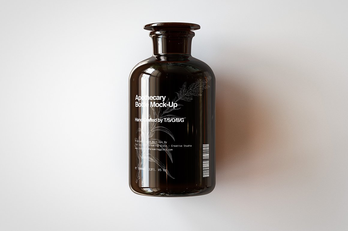 医疗药剂琥珀玻璃瓶设计样机模板素材 Apothecary Bottle Mock-Up_img_2