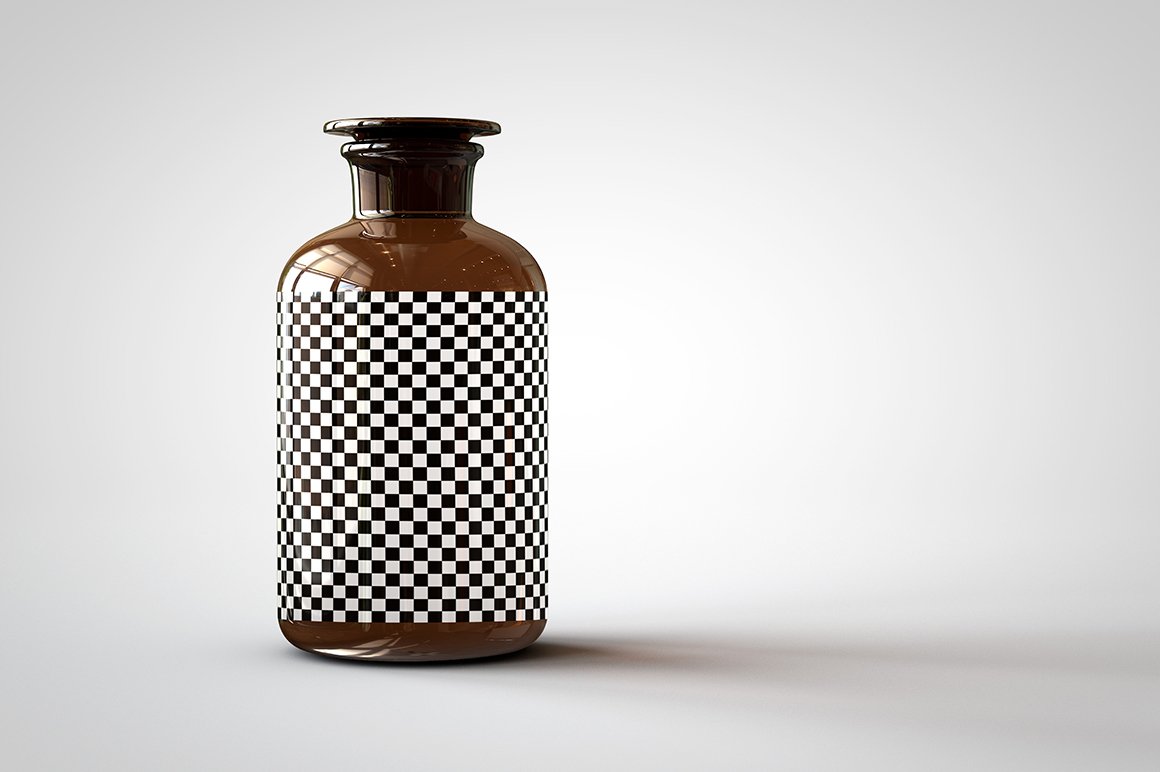 医疗药剂琥珀玻璃瓶设计样机模板素材 Apothecary Bottle Mock-Up_img_2