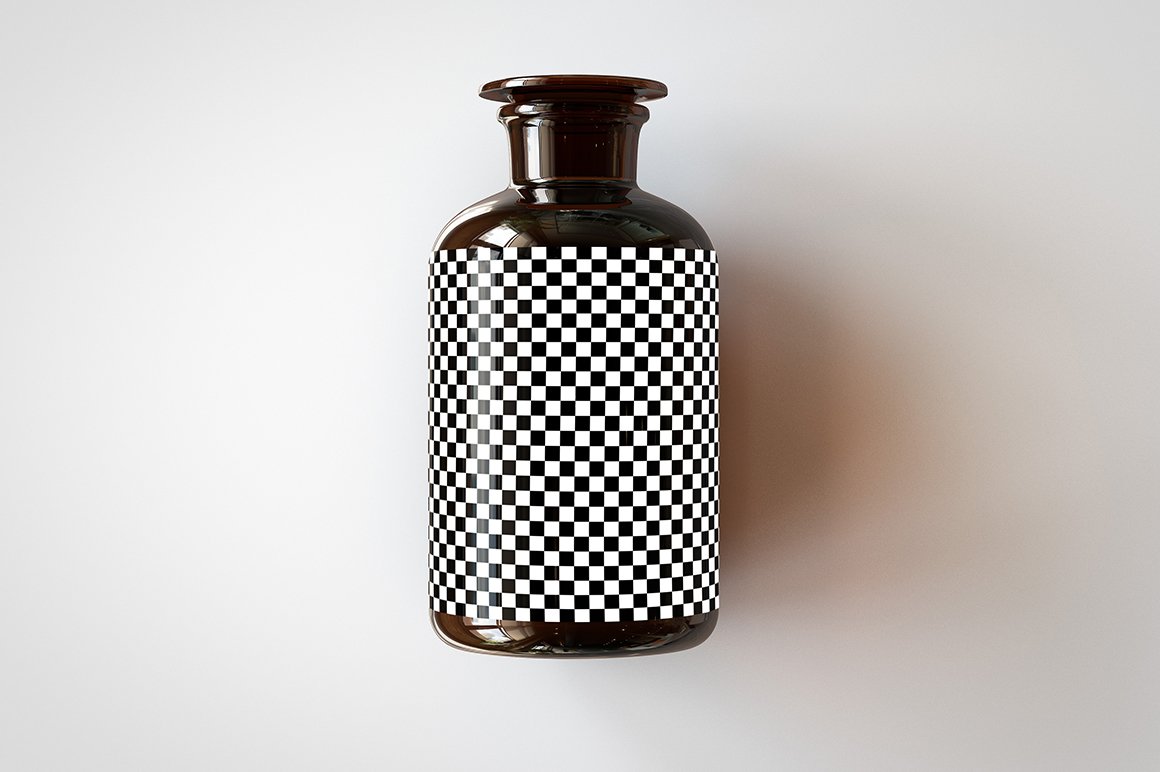 医疗药剂琥珀玻璃瓶设计样机模板素材 Apothecary Bottle Mock-Up_img_2